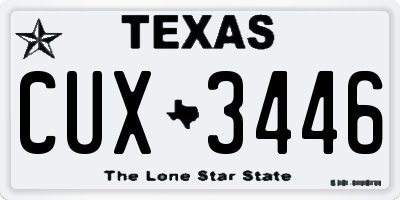 TX license plate CUX3446