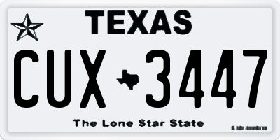 TX license plate CUX3447