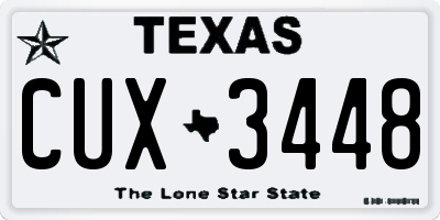 TX license plate CUX3448