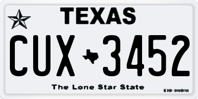 TX license plate CUX3452