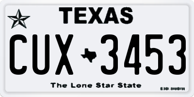 TX license plate CUX3453