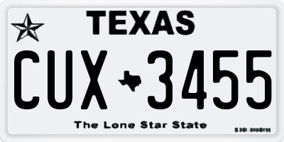 TX license plate CUX3455