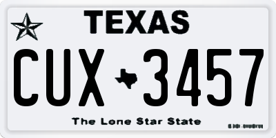TX license plate CUX3457