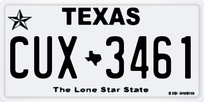 TX license plate CUX3461