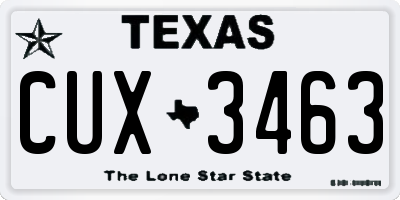 TX license plate CUX3463