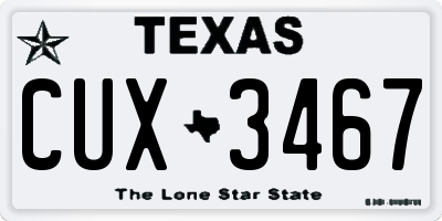 TX license plate CUX3467