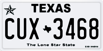 TX license plate CUX3468