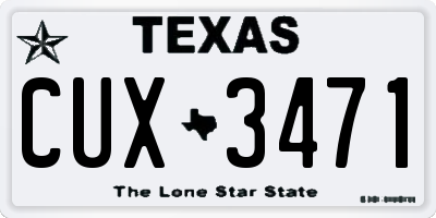 TX license plate CUX3471