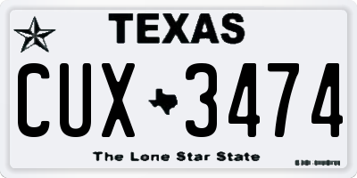 TX license plate CUX3474