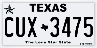 TX license plate CUX3475