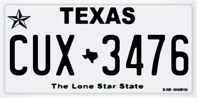 TX license plate CUX3476