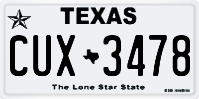 TX license plate CUX3478
