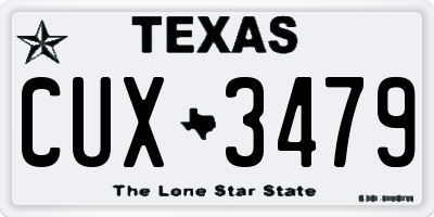 TX license plate CUX3479