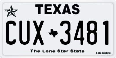 TX license plate CUX3481