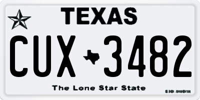 TX license plate CUX3482