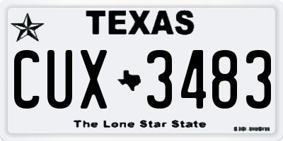 TX license plate CUX3483