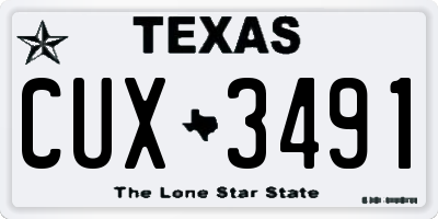 TX license plate CUX3491