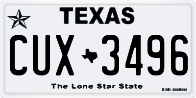 TX license plate CUX3496