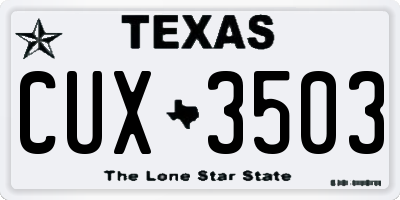 TX license plate CUX3503