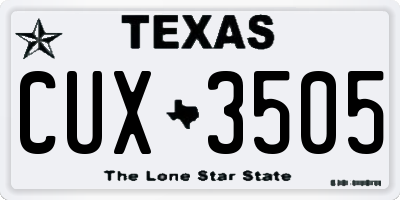 TX license plate CUX3505