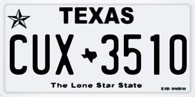TX license plate CUX3510