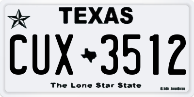 TX license plate CUX3512
