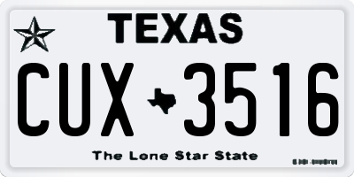 TX license plate CUX3516