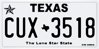 TX license plate CUX3518