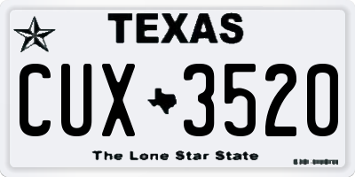 TX license plate CUX3520