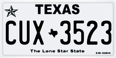 TX license plate CUX3523