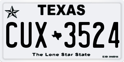 TX license plate CUX3524
