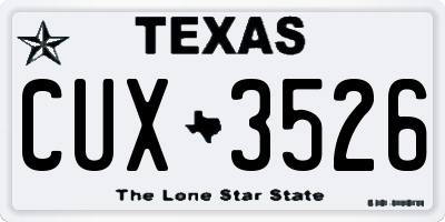 TX license plate CUX3526