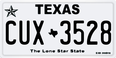 TX license plate CUX3528