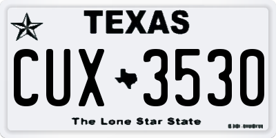 TX license plate CUX3530