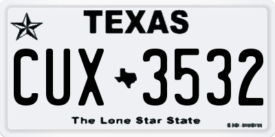 TX license plate CUX3532