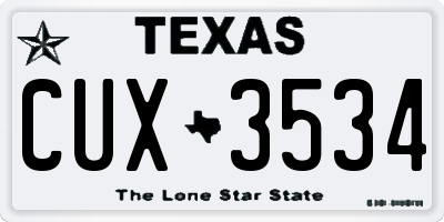 TX license plate CUX3534