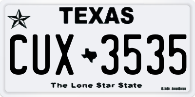 TX license plate CUX3535