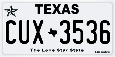 TX license plate CUX3536