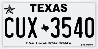TX license plate CUX3540