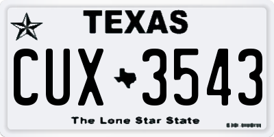 TX license plate CUX3543