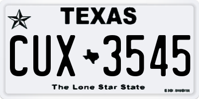 TX license plate CUX3545