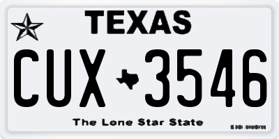 TX license plate CUX3546