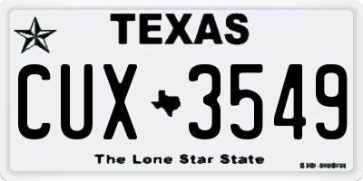 TX license plate CUX3549