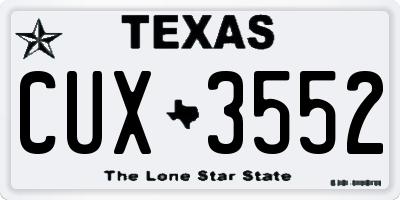 TX license plate CUX3552