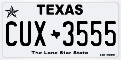 TX license plate CUX3555