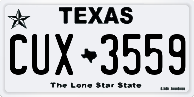 TX license plate CUX3559