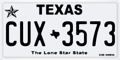 TX license plate CUX3573