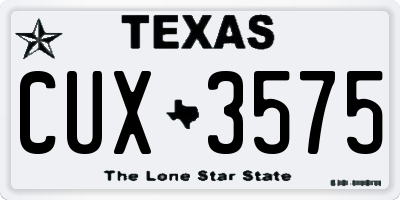TX license plate CUX3575