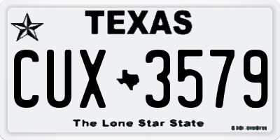 TX license plate CUX3579