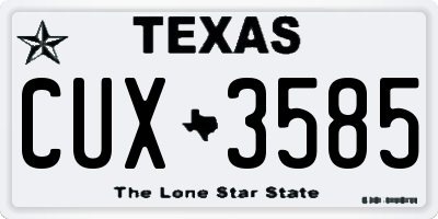 TX license plate CUX3585